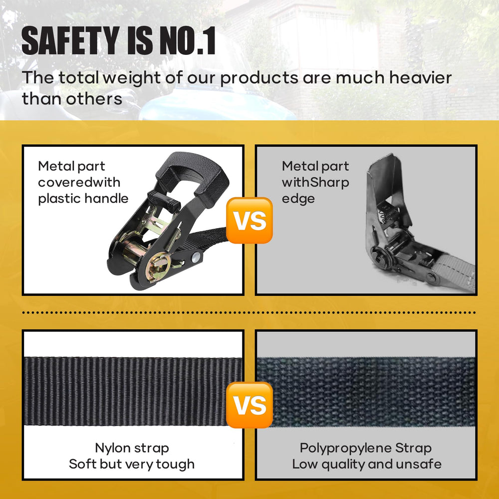 Ayaport versatile tie downs secure coolers, ATVs, motorcycles, and compact cargo.