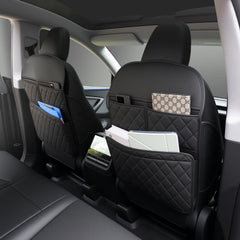 Aycsiyana seat back organizer with storage pockets helps store toys and snacks.
