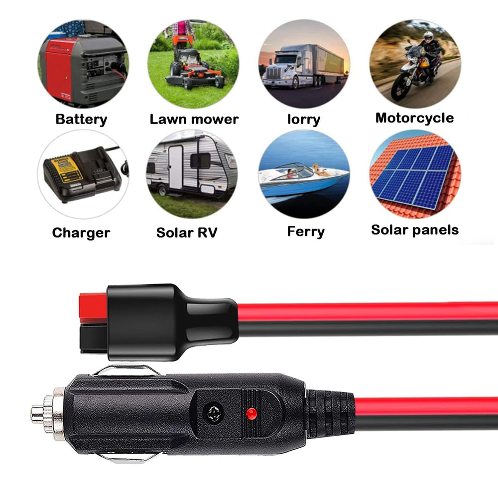 AYECEHI 1m car cigarette lighter extension supports versatile in-vehicle charging.