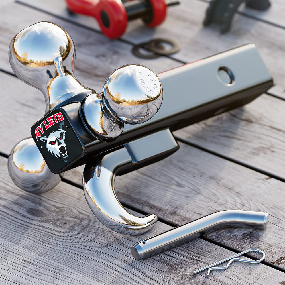 Ayleid tri-ball mount showing a 2 inch ball for common trailer sizes