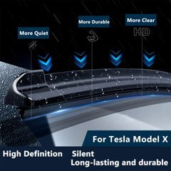 AYWSTC Tesla Model X 18-inch wiper blade front view showing precise fit