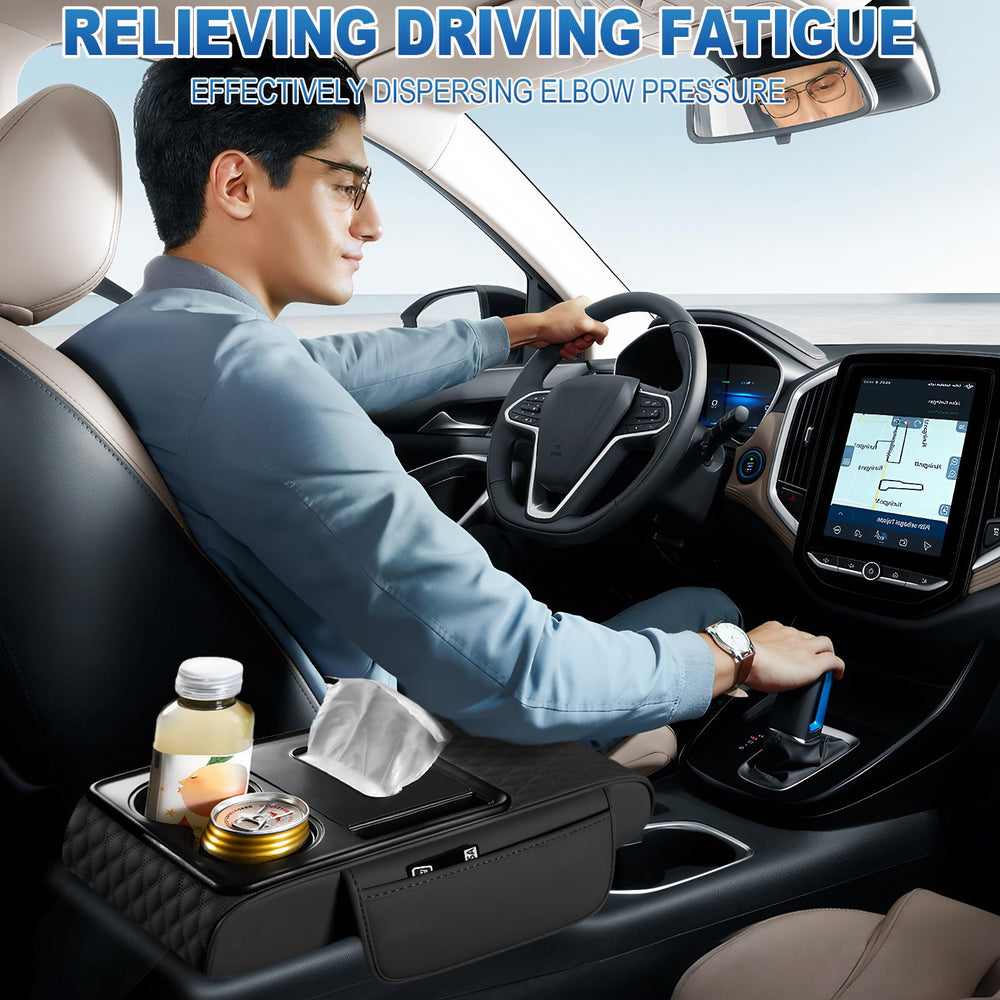 Azconty memory foam armrest cover cushions the elbow on long drives.