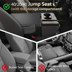 AZEAM Ford F-150 40-20-40 jump seat cover keeps the console tidy