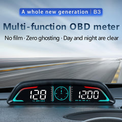 AZIJYV B3 HUD display close-up highlights sleek curvature and controls