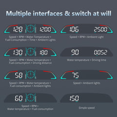 AZIJYV OBD2 HUD with alarms and warnings for safer driving