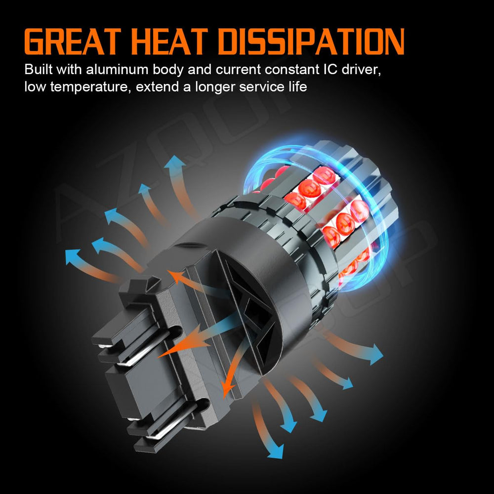 3030 SMD LEDs in AZQOP 3157-3047R delivering bright red illumination