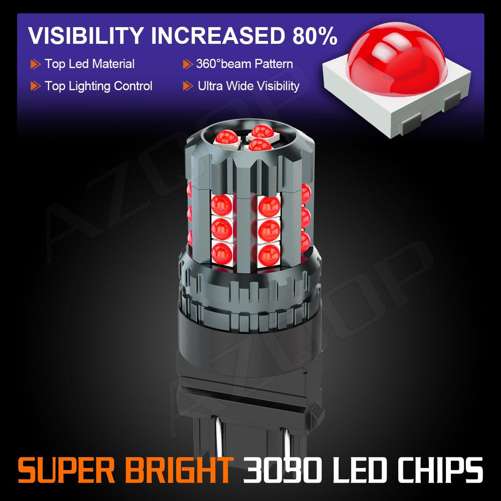 AZQOP 3157-3047R LED red emission highlights high visibility braking