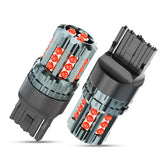 AZQOP 7443R LED brake light close-up demonstrates bright red illumination for Honda Civic.