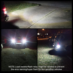 AZQOP CANBUS-ready 3157 LED reverse bulb avoids flicker and warnings.