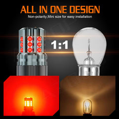 AZQOP red 3157/3057 LED bulb creates a bright even tail light pattern.