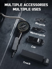 AZUNO air chuck and adapters support cars, trucks, and bikes.