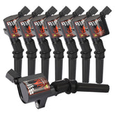 B4B DG508 ignition coil pack, front view, eight coils for Ford V8 engines