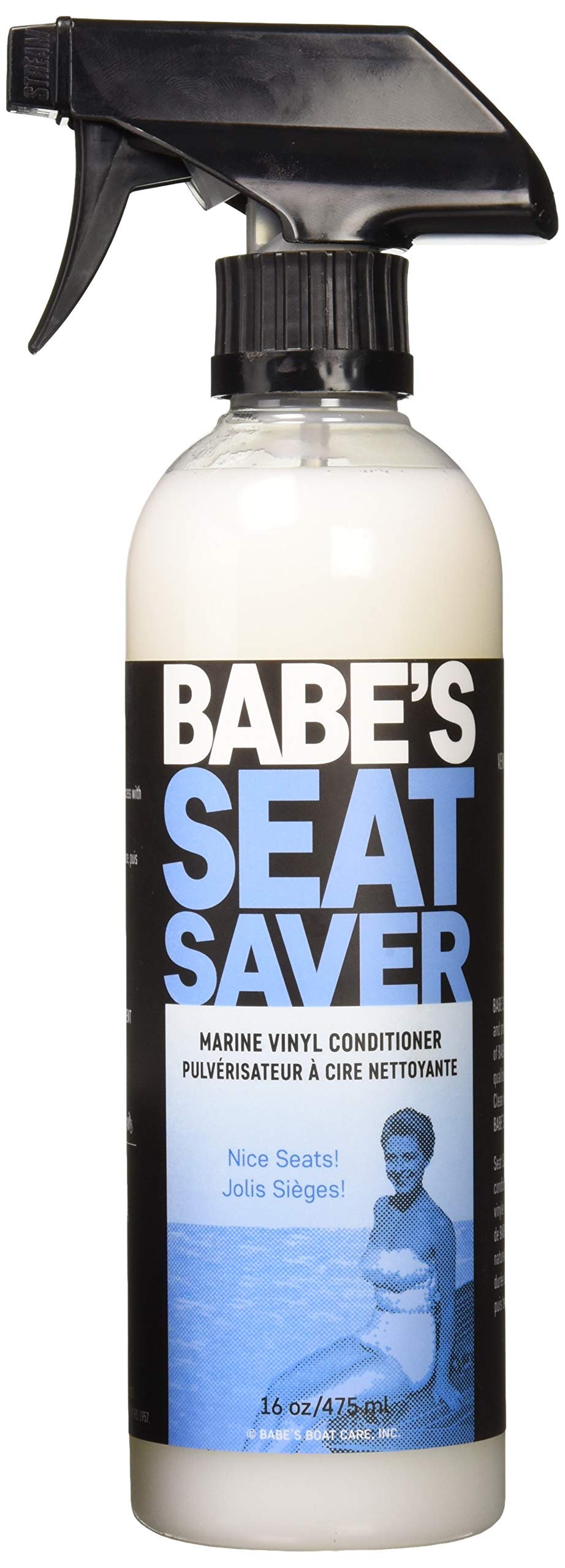 Babe's Seat Saver vinyl protectant spray protecting boat seats from sun and wear