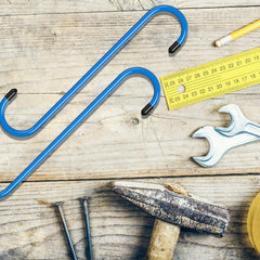 Bac-kitchen powder-coated blue finish makes hooks easy to locate.