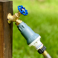 Backyard Flock MAX FLOW RV Regulator installed at water source delivering consistent pressure