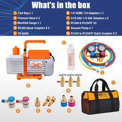 BACOENG 5 CFM performance for fast evacuations on automotive and mini-split systems.