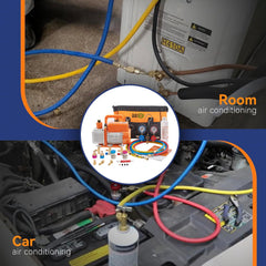 BACOENG complete HVAC vacuum pump kit in use for auto and mini-split maintenance