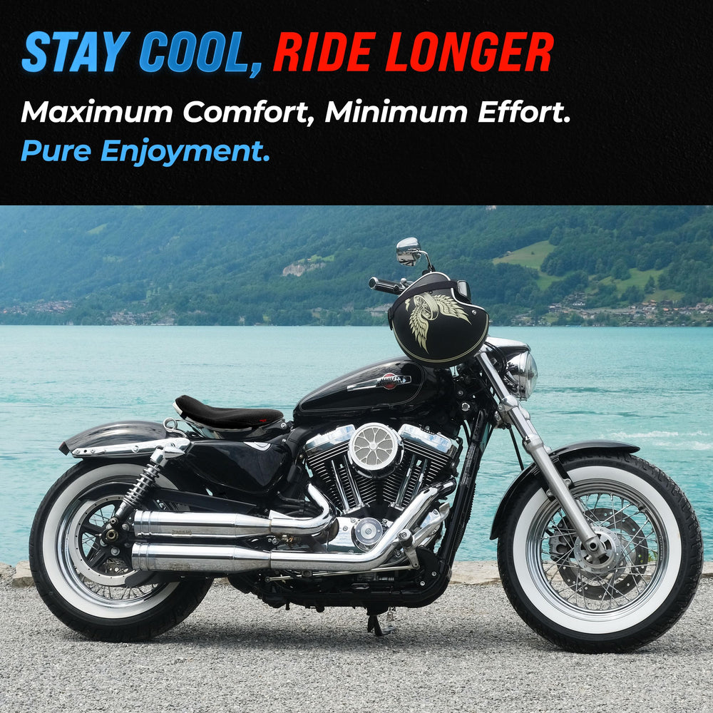 Multilayer mesh from Badass Moto delivers maximum airflow on hot days.