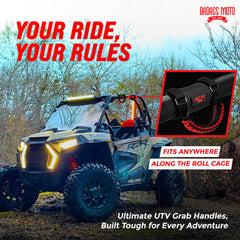 Comfortable grip during long rides with Badass Moto UTV grab handles.
