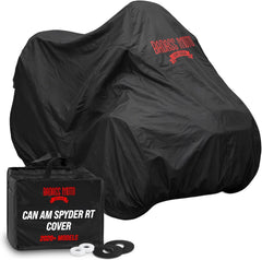 Badass Moto Ultimate Can-Am Spyder Cover RT Limited front view protects against rain and dust