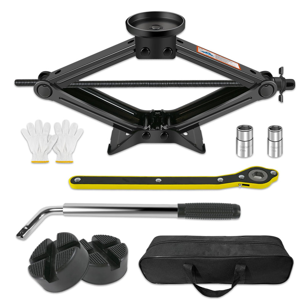 Baffixit car jack kit 2.5 ton capacity for lifting heavy tires safely.