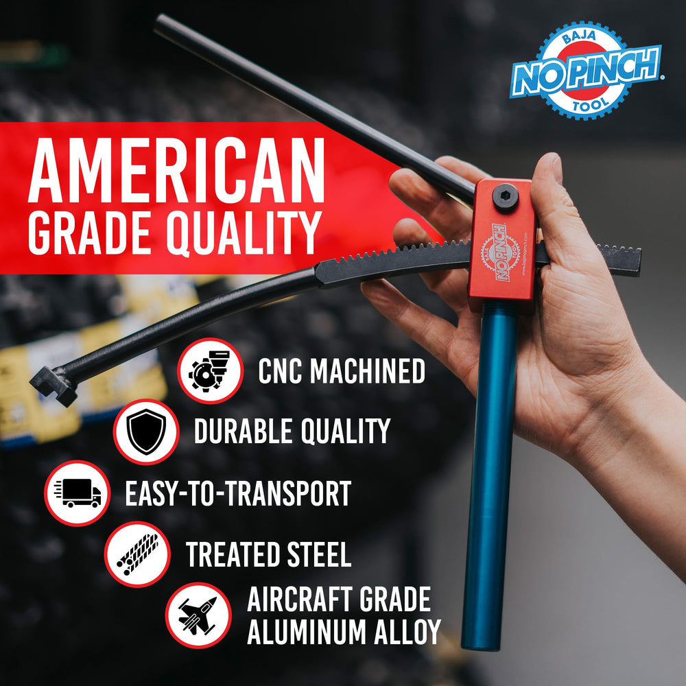 BAJA NO PINCH compact dirt bike tire changer in action