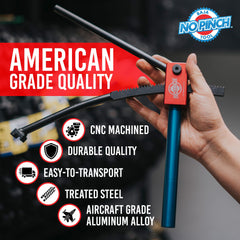 BAJA NO PINCH compact dirt bike tire changer in action