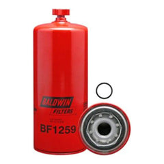 Baldwin BF1259 fuel and water separator element protects fuel injectors from water contamination.