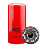 Baldwin Filters oil filter, spin-on full-flow, mounted on engine for clean oil flow