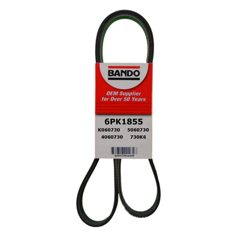 Bando USA 6PK1855 serpentine belt front view showing OEM-grade construction for durability.