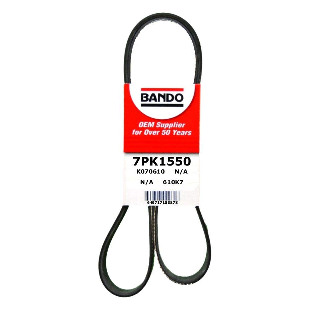 Bando USA 7PK1550 belt in packaging signaling OEM-grade quality and confident fit.