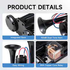 Banhao black integrated air horn complements rugged truck interiors.