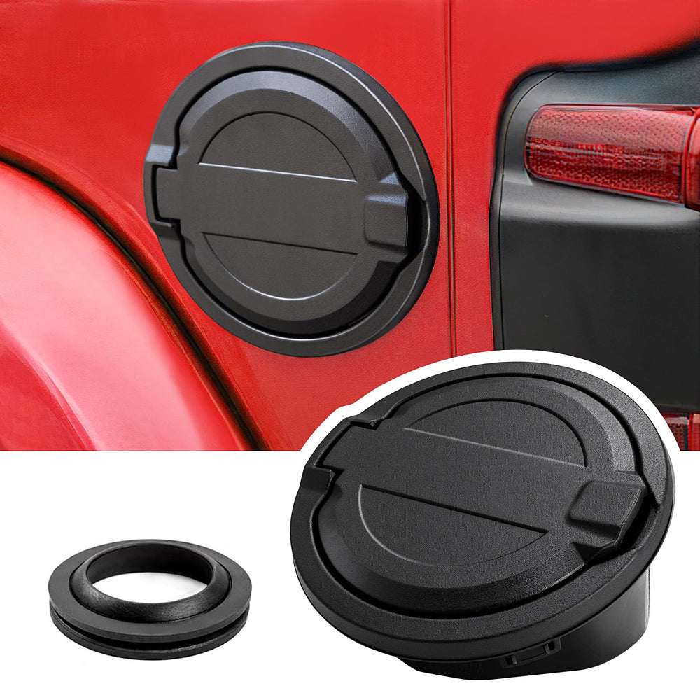 Banhao gas cap cover on Jeep Wrangler JL/JLU for rugged protection and style