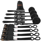Banjeystraps 4-pack ratchet buckles secure cargo on trucks
