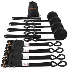 Banjeystraps 4-pack ratchet buckles secure cargo on trucks