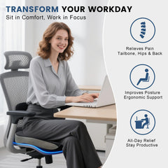 BANKQF memory foam truck seat cushion reduces tailbone pressure on long hauls