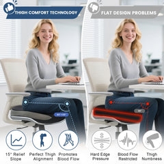 BANKQF universal-fit seat cushion works with cars, trucks, desks, and wheelchairs