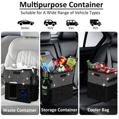 BAOGCOYO 2.5-gallon bin offers large capacity under seats.