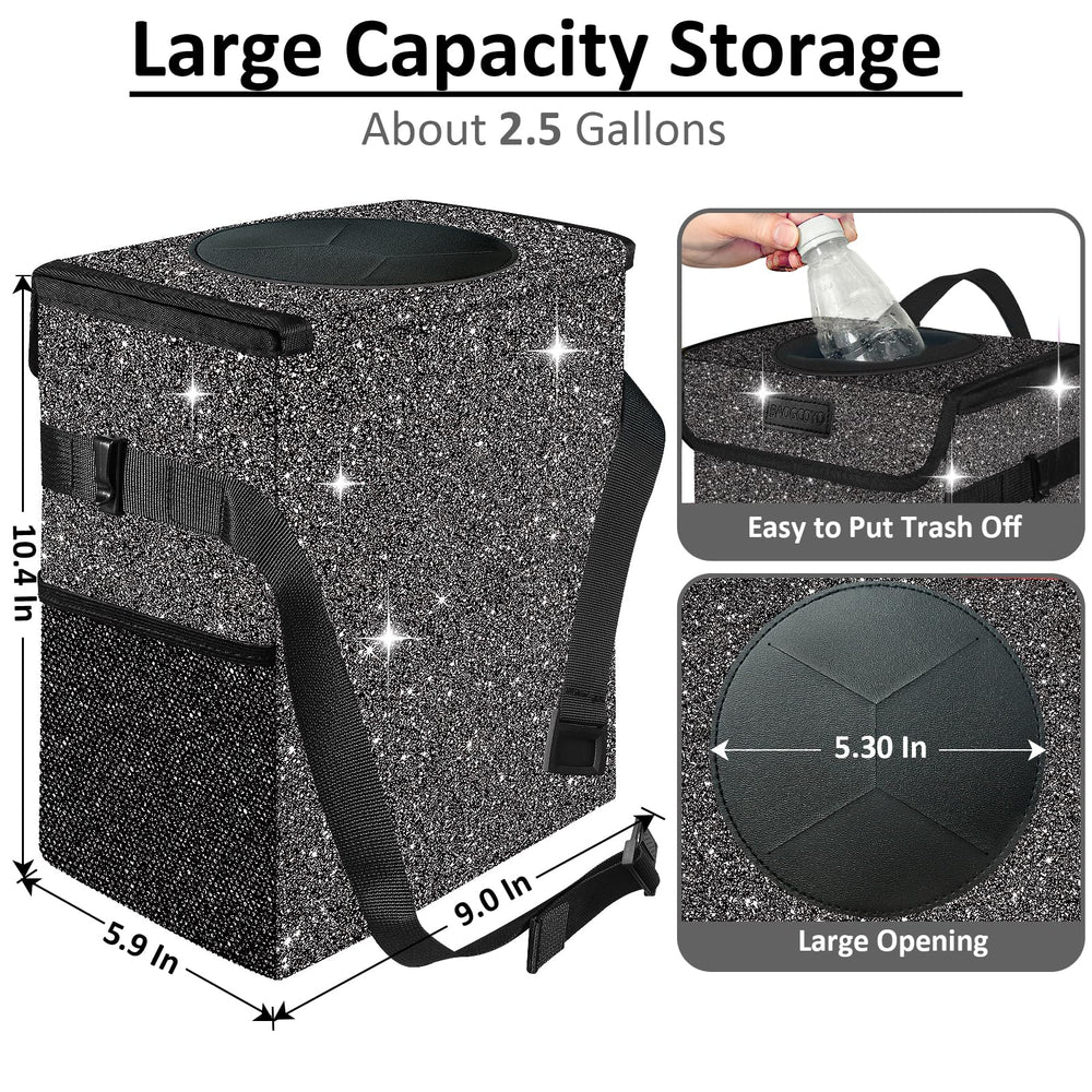 BAOGCOYO waterproof car trash bin shows leakproof design for spill-free driving.