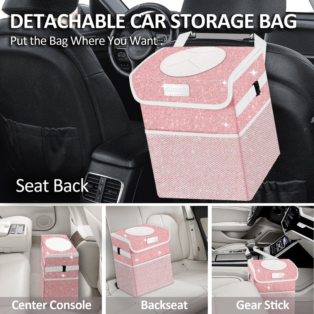 BAOGCOYO waterproof and leakproof car trash can prevents spills.
