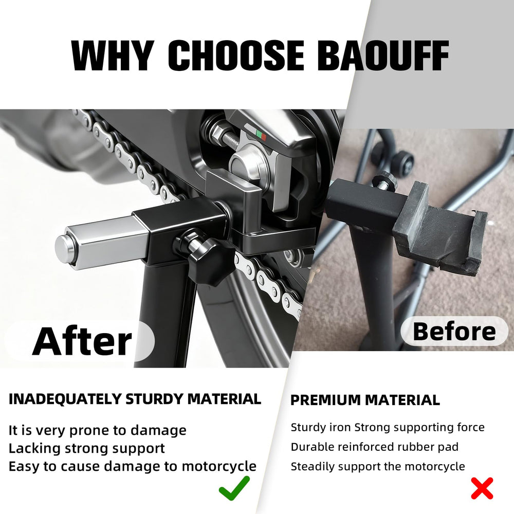 BAOUFF adapter pack improves grip and stability for paddock stands.