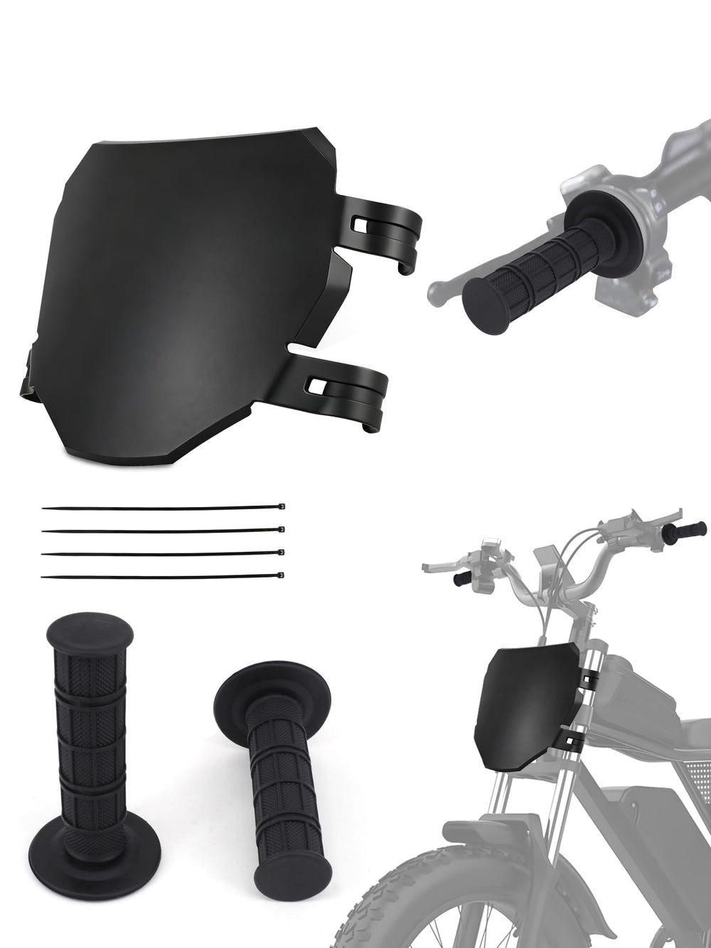 Baouff front number plate on an ebike for a clean, integrated appearance.