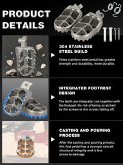 BAOUFF integrated teeth foot peg design for safer, screw-free surface.