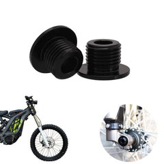 BAOUFF M16x1.5 front fork axle nut on Surron close-up for secure mounting