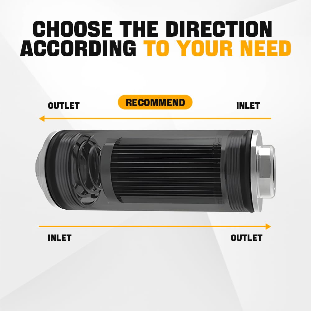BARTOO 10AN adapter inline filter compatible with larger fuel lines.