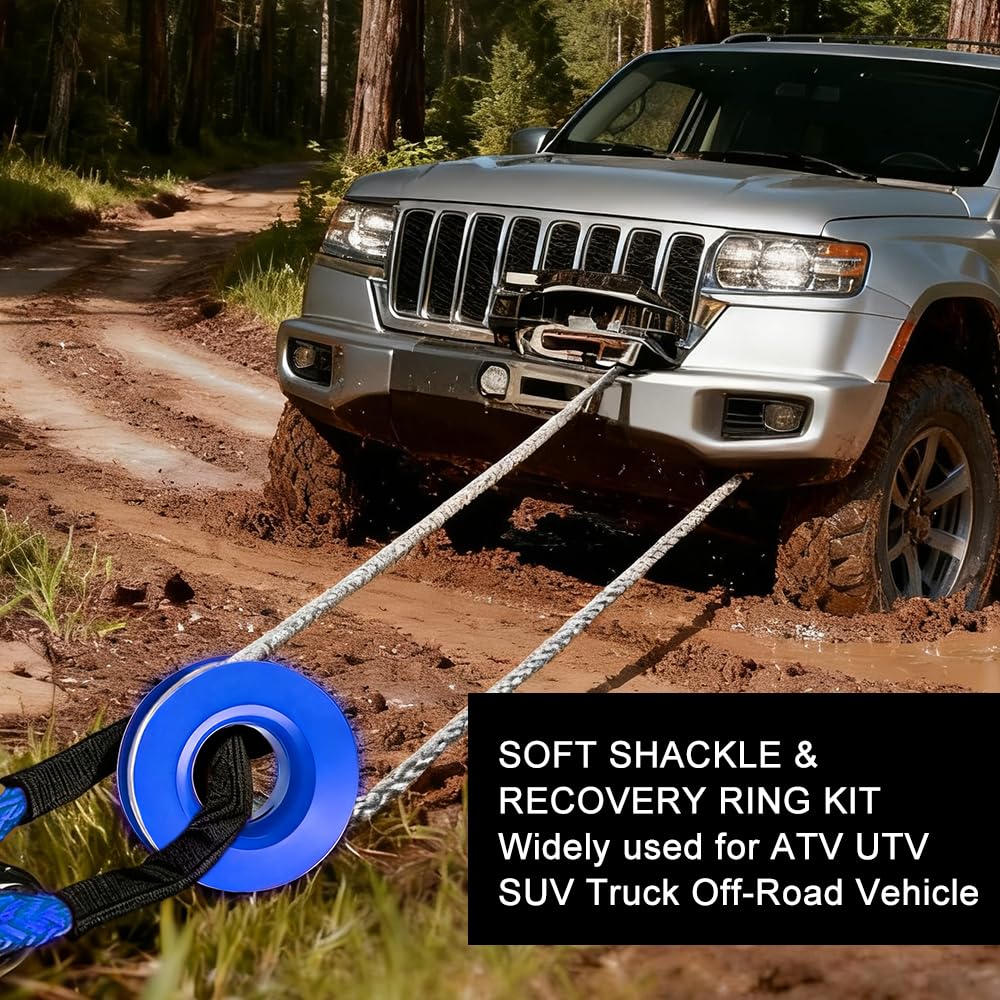 Bartoo blue recovery ring with soft shackles in kit.