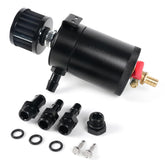 Bartoo universal 2-port oil catch can side view for cleaner intake