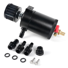 Bartoo universal 2-port oil catch can side view for cleaner intake