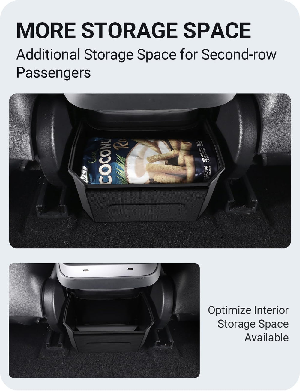 BASENOR Model 3 center console insert enhances interior organization and accessibility.