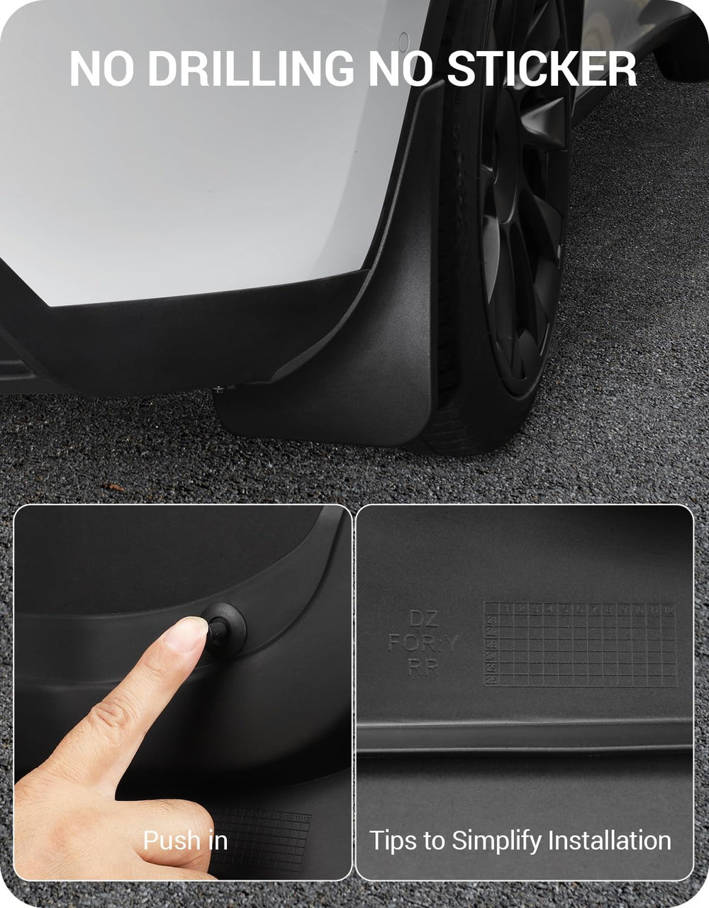 BASENOR mudflap installation kit includes screws for easy setup